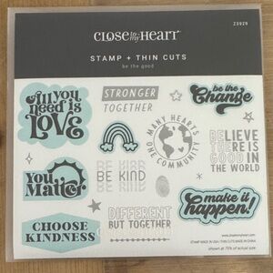 Close To My Heart 'Be The Good' Stamp & Thin Cuts Set — Light Blue/Black